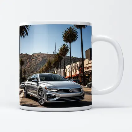 Volkswagen Passat Silver Los Angeles Palm Trees