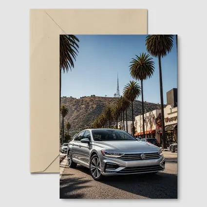 Volkswagen Passat Silver Los Angeles Palm Trees
