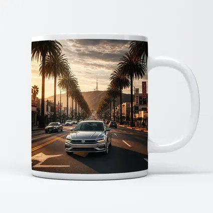 Volkswagen Passat Cruising Hollywood Boulevard Los Angeles