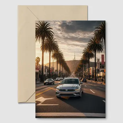 Volkswagen Passat Cruising Hollywood Boulevard Los Angeles