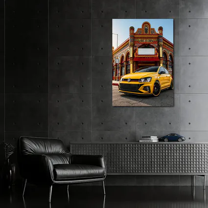 Volkswagen Golf GTI Yellow Urban Street Scene
