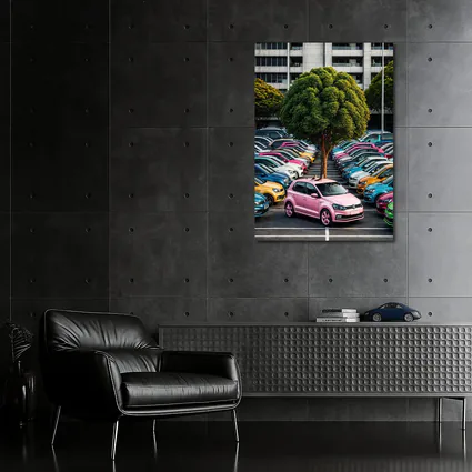 Volkswagen Polo Cars Colorful Urban Parking Lot