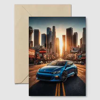 Volkswagen Scirocco Blue Los Angeles Sunset Street