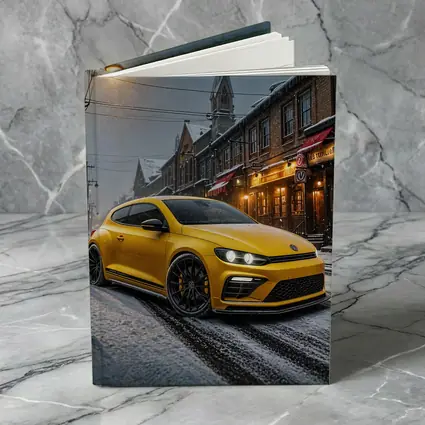 Volkswagen Scirocco Yellow Snow Street Night