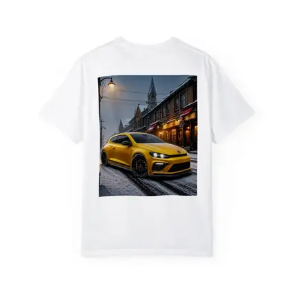 Volkswagen Scirocco Yellow Snow Street Night