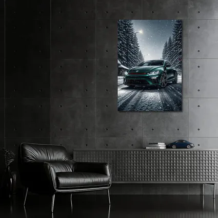 Volkswagen Scirocco R Dark Green Snow Night