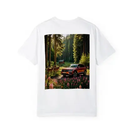 Volkswagen Touareg Orange SUV Forest Deer