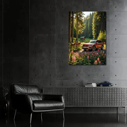 Volkswagen Touareg Orange SUV Forest Deer