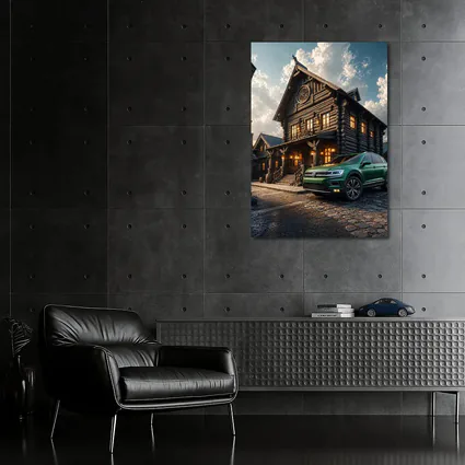 Volkswagen Tiguan Green SUV Rustic Lodge