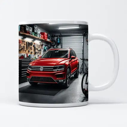 Volkswagen Tiguan Red SUV Garage Scene