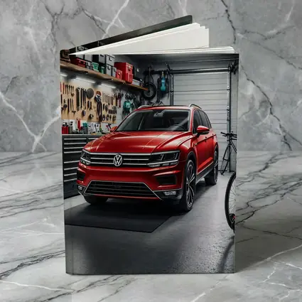 Volkswagen Tiguan Red SUV Garage Scene