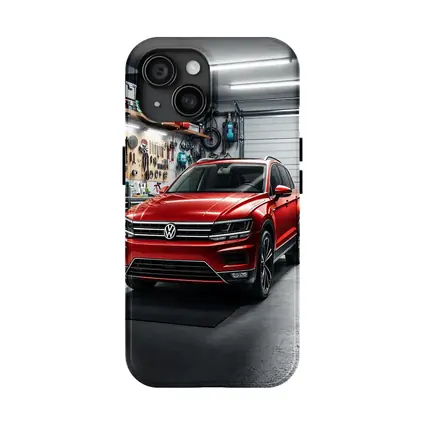 Volkswagen Tiguan Red SUV Garage Scene