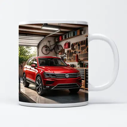 Volkswagen Tiguan Red SUV Garage Setting