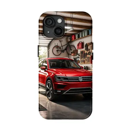 Volkswagen Tiguan Red SUV Garage Setting