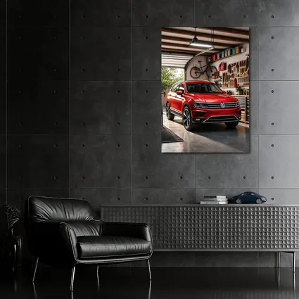Volkswagen Tiguan Red SUV Garage Setting
