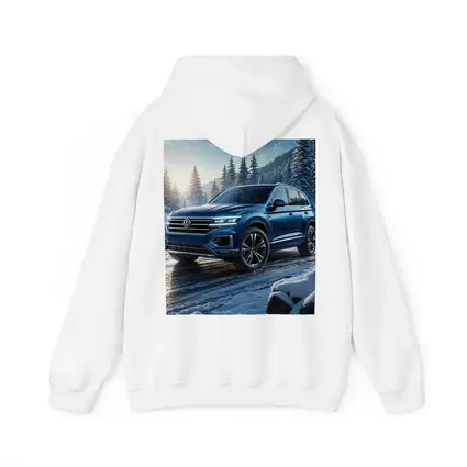 Volkswagen Touareg Blue SUV Snowy Forest
