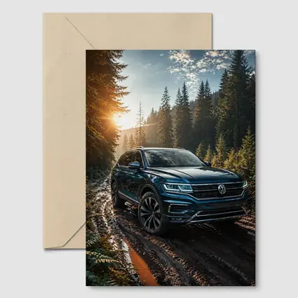 Volkswagen Touareg SUV Forest Trail Sunset