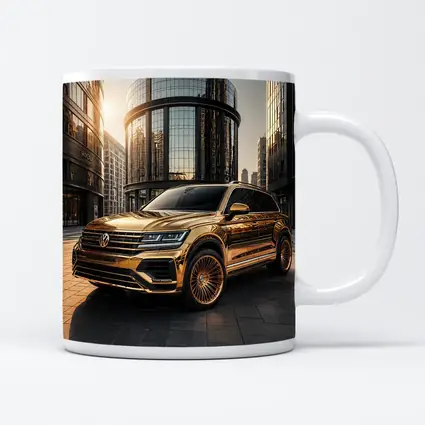 Volkswagen Touareg Gold Chrome City Buildings