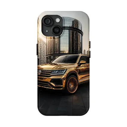 Volkswagen Touareg Gold Chrome City Buildings