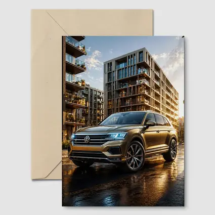 Volkswagen Touareg SUV Urban City Sunset