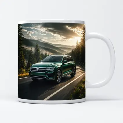 Volkswagen Touareg Green SUV Mountain Road