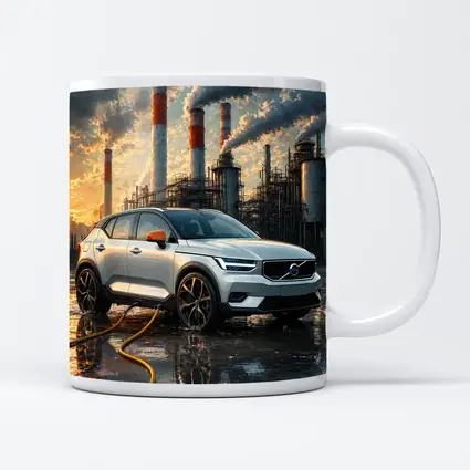 Volvo XC40 Recharge Industrial Sunset Scene
