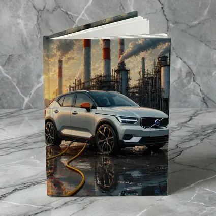 Volvo XC40 Recharge Industrial Sunset Scene