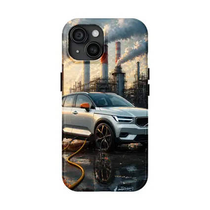 Volvo XC40 Recharge Industrial Sunset Scene