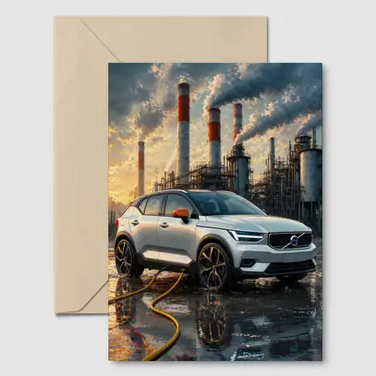 Volvo XC40 Recharge Industrial Sunset Scene