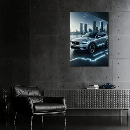 Volvo XC40 Electric City Skyline Night