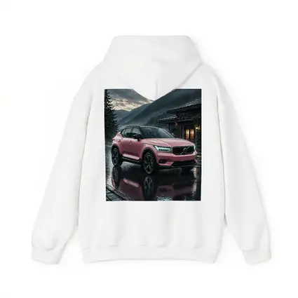 Pink Volvo XC40 Rainy Mountain Night