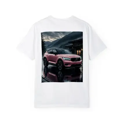 Pink Volvo XC40 Rainy Mountain Night