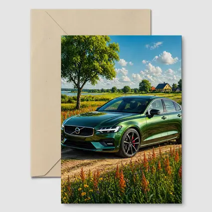 Volvo S60 Green Sedan Rural Countryside