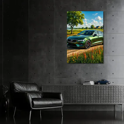 Volvo S60 Green Sedan Rural Countryside