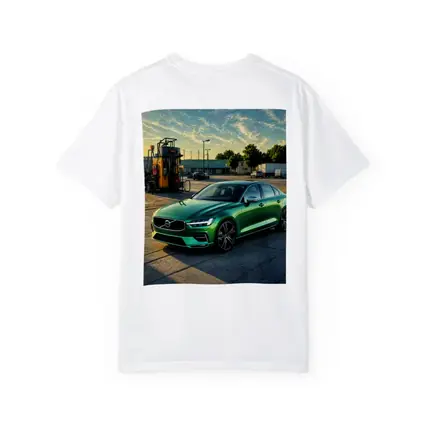 Volvo S60 Green Sedan at Gas Station