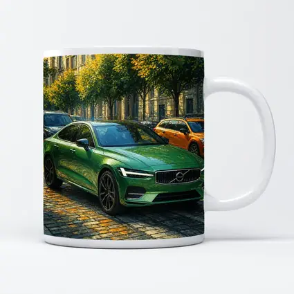 Volvo S60 Green Sedan Cobblestone Street