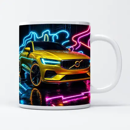 Volvo S60 Yellow Neon Light Background