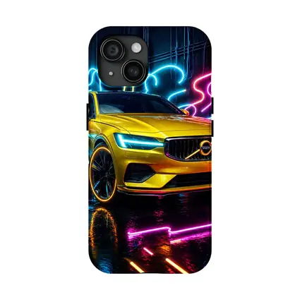 Volvo S60 Yellow Neon Light Background