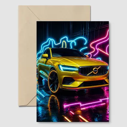 Volvo S60 Yellow Neon Light Background