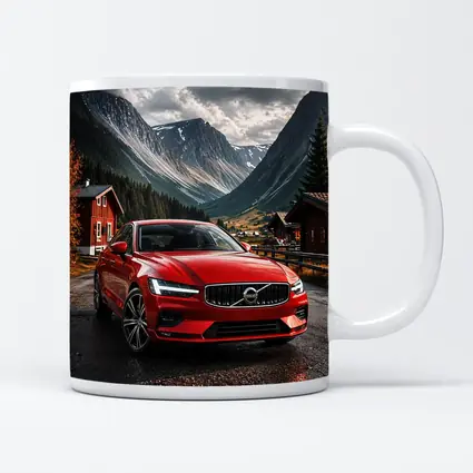 Volvo S60 Red Sedan Mountain Valley Setting