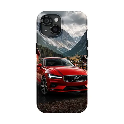 Volvo S60 Red Sedan Mountain Valley Setting