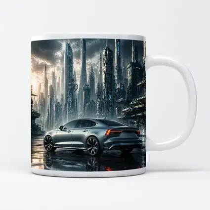 Volvo S60 Futuristic City Skyline Art