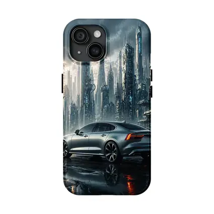 Volvo S60 Futuristic City Skyline Art