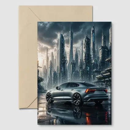 Volvo S60 Futuristic City Skyline Art