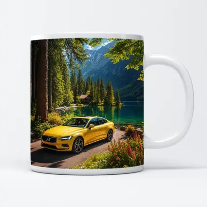 Volvo S60 Yellow Sedan Mountain Lake
