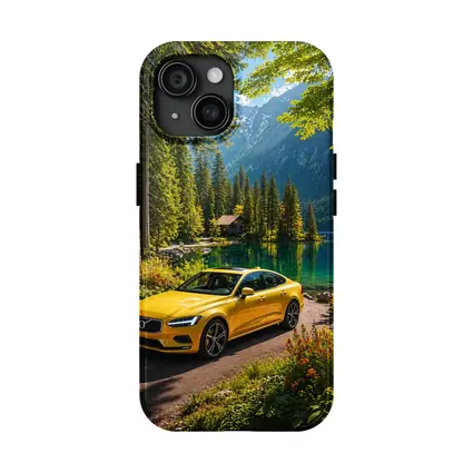 Volvo S60 Yellow Sedan Mountain Lake