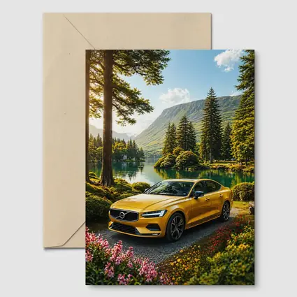Volvo S60 Yellow Sedan by Mountain Lake