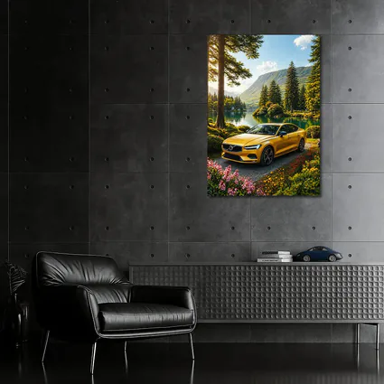 Volvo S60 Yellow Sedan by Mountain Lake
