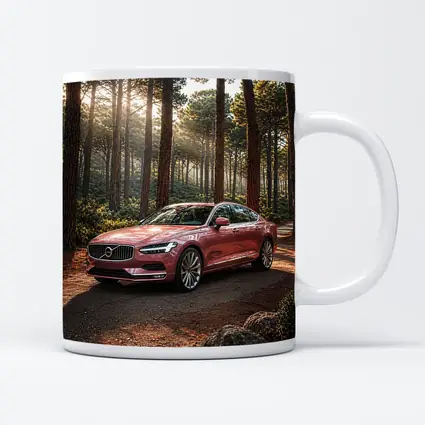 Volvo S90 Parked In Sunlit Forest