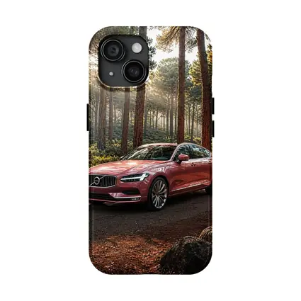 Volvo S90 Parked In Sunlit Forest
